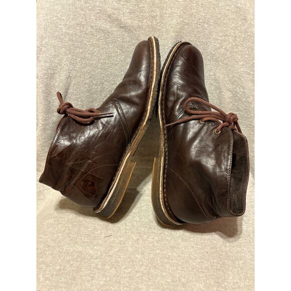 UGG Leighton Men’s Size 11 Crinkly Brown Leather Chukka Boots PLZ READ - Picture 13 of 16